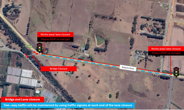 Map of traffic control on ballarto road and ballarto bridge 