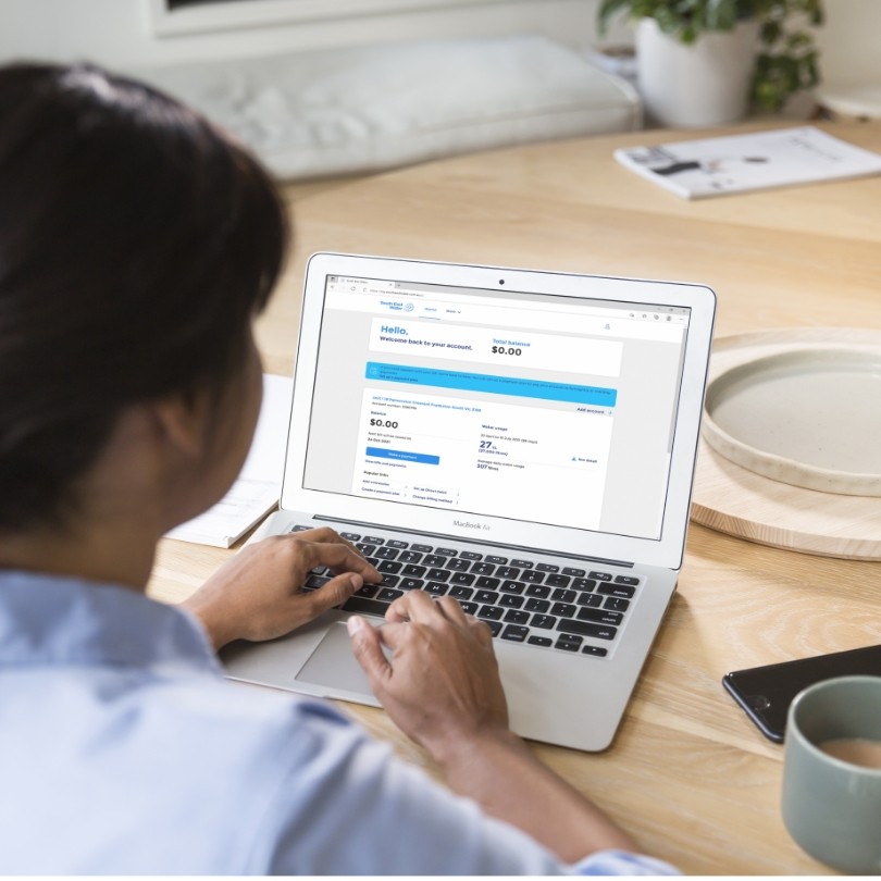A South East Water customer accessing mySouthEastWater on her laptop