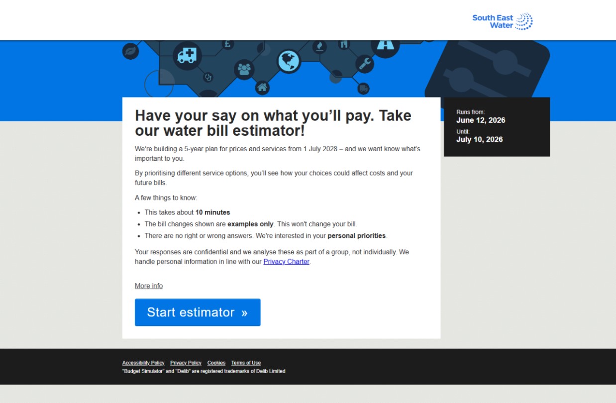 A community member speaks with a South East Water employee as part of the organisation's community engagement program on Price Submission 2028. 